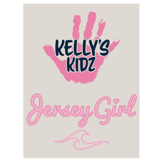 Kelly's Kidz Jersey Girl Crew Neck - Adult Unisex - Oatmeal/Pink