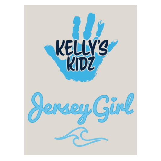 Kelly's Kidz Jersey Girl Crew Neck - Adult Unisex - Oatmeal/Blue