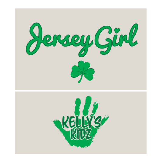 Kelly's Kidz Jersey Girl Crew Neck - Adult Unisex - Oatmeal/Green Shamrock